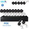 LOOSAFE 16CH 2MP Warm light voice recording security camera system poe outdoor full color h.265x 1080p video camera surveillance