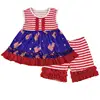 classics baby girl clothes patriotic tunic clothing sets july 4th National day girls summer boutique clothing outfit