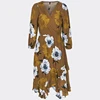 Wholesale print floral wrap plus size Autumn long sleeve maxi women casual dresses