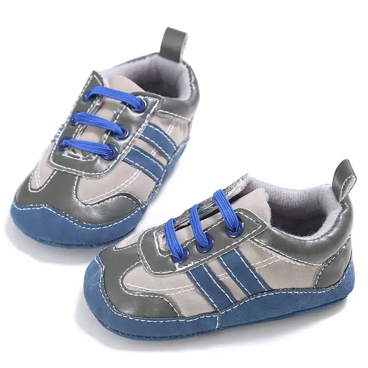 

Promotion PU Leather soft-sole anti slip boy and girl walking sport sneaker Baby shoes
