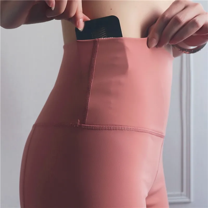 

High waist women nylon hidden pocket leggings booty shorts, As you see or oem