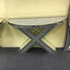 Luxury crushed diamond X shape mirrored console table