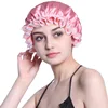 Wholesale double layer100% Silk Pink Sleeping Cap For Long Hair Bonnet