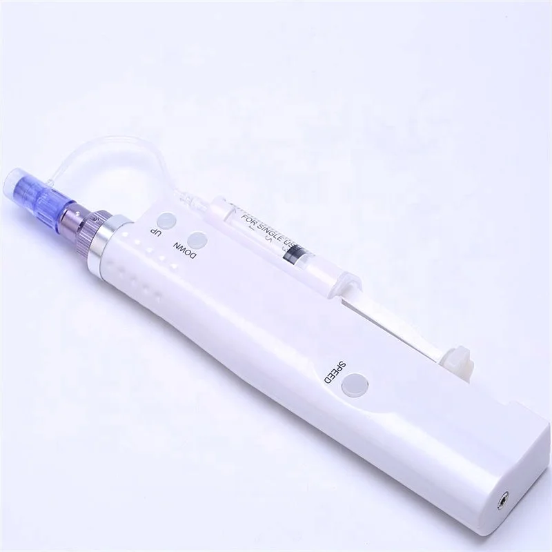 

Hyaluronic Serum Mesotherapy Gun Derma Microneedling Pen Liquid Meso Injector, White handle