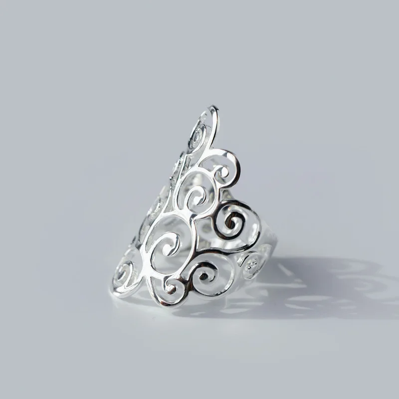 

Vintage Retro Hollow 925 Sterling Silver Rings Jewelry