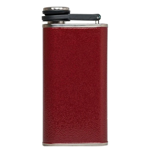 

OEM customized slim 304 stainless steel wrapped leather whisky hip flask