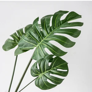Image of Yiyun Wholesale Small Size Tropical Palm Leaves Artificial Palm Leaves Monstera With Stem