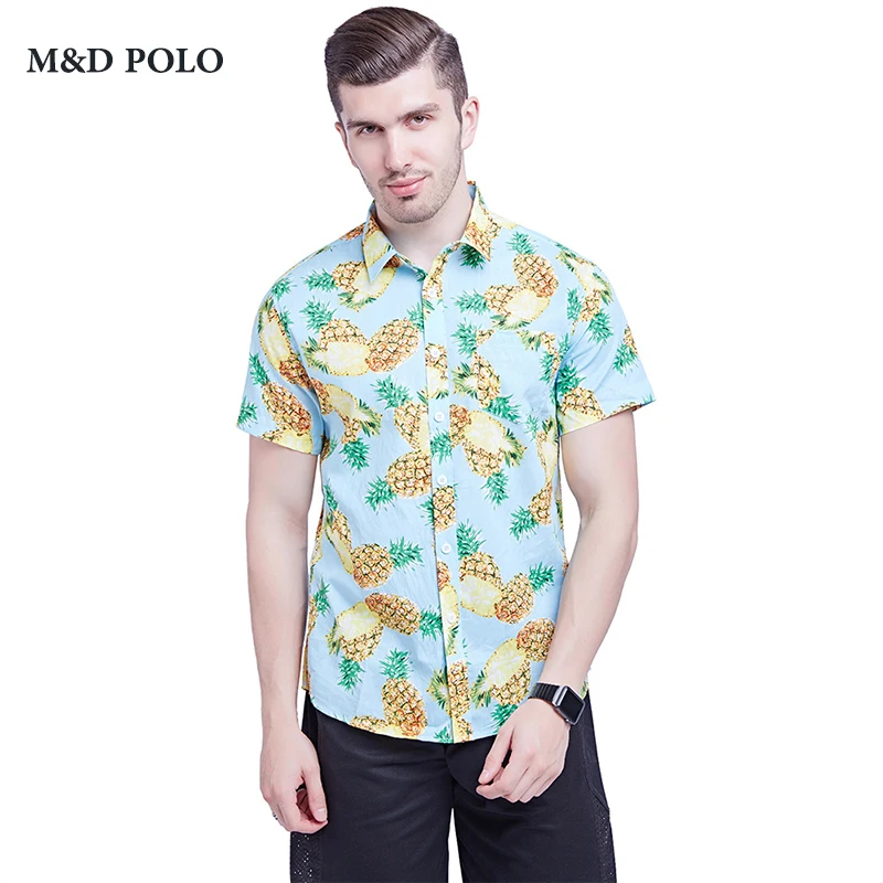 

Factory direct sale 100% cotton custom pineapple printed hawaiian men casual shirts, Black/white/gray