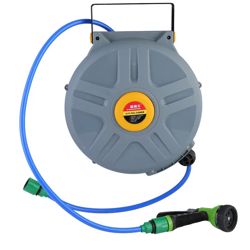 

Automatic Retractable Flexible Hose Reel PU Mesh Air Hose Reel High Pressure Water Electric Combined Reels With Lamp