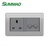 High Quality Duplex Industrial Plug And Socket, Kinds Pole Glass Multi Power Wall Socket/