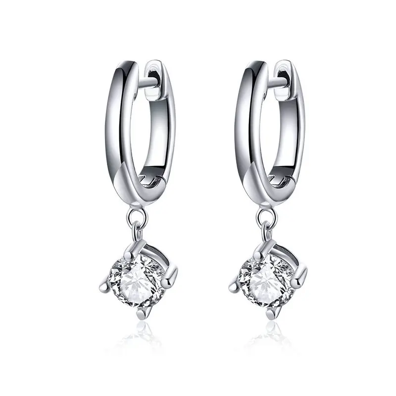 

New Trendy925 Sterling Silver Clear CZ Tiny Drop Earrings
