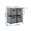 household items 4-Drawer Storage Chest Shelf Unit with Removable Non-woven Fabric Bins