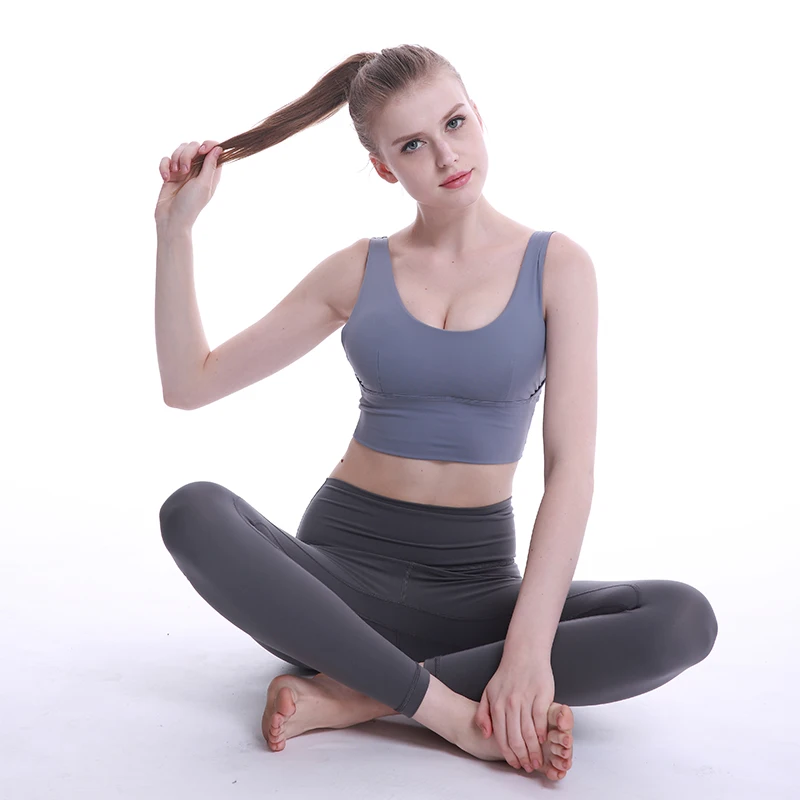 

2019 New Design 5 pcs MOQ sports leggings fitness women yoga pants eco friendly, Bule;gray