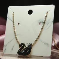 

custom packaging jewelry display gold stamping necklace cards with two 2 slits and holes