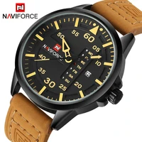 

NAVIFORCE 9074 Men Watch Military Date Week Leather Sport Waterproof Designer Watches Men Luxury Brand Man Clock Men's