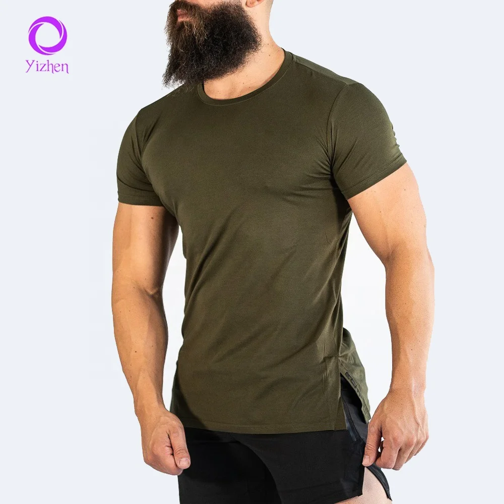 

China Yizhen Garment Loungewear Muscle Fit Men's Tshirts Cheap Custom Printed Gym Men T-Shirt