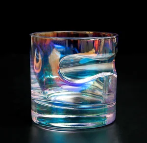 Electroplated Creative Colored Lead-free Crystal Glass Drinking Shot Glass Iceberg Whiskey glass