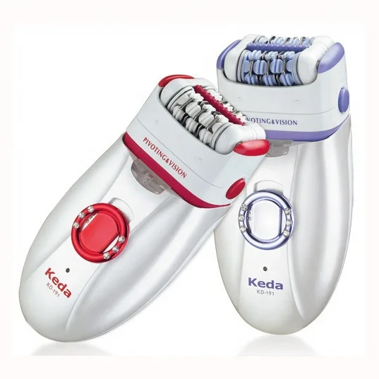 

2019 New Arrival 2 in 1 Keda 191A Mini Electric Lady Shaver Hair Trimmer Epilator for Women, Purple;red