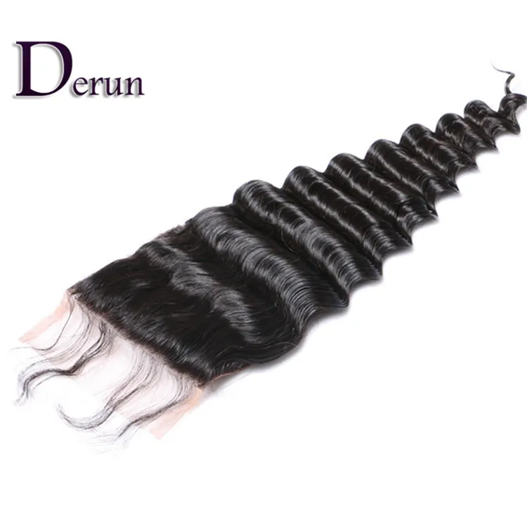 

Virgin Cuticle Aligned Double Drawn Remy Hair No shedding tangle free Deep Wave 4*4 HD Lace Closure