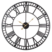 

60CM Large Wall Clock Vintage Retro Roman Clock Antique Metal Art Quartz Clocks