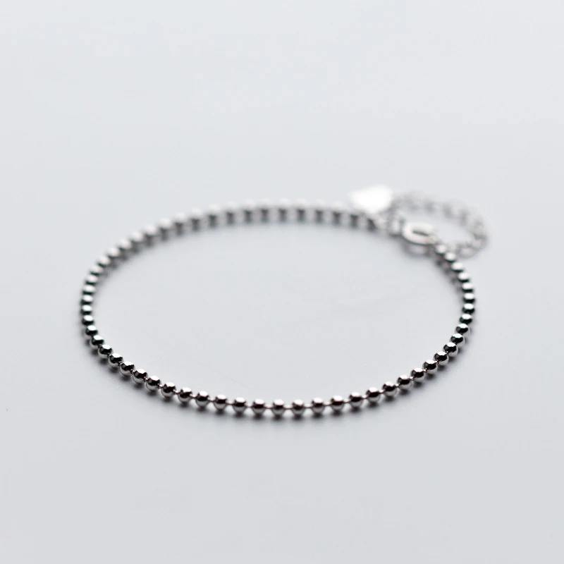 

Simple Style 925 Sterling Silver Beads Bean Bracelets For Women Wholesale 2019