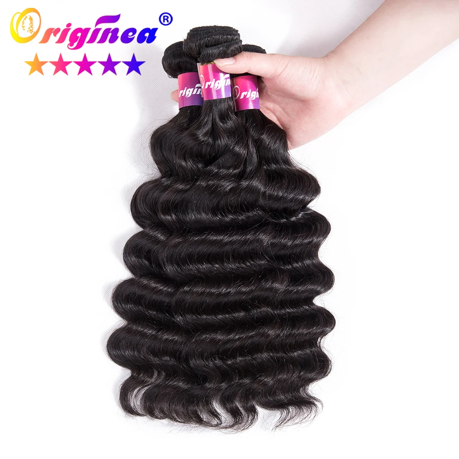

Unprocessed remy Hair Human Brazilian hair loose deep wave bundles, Natural black
