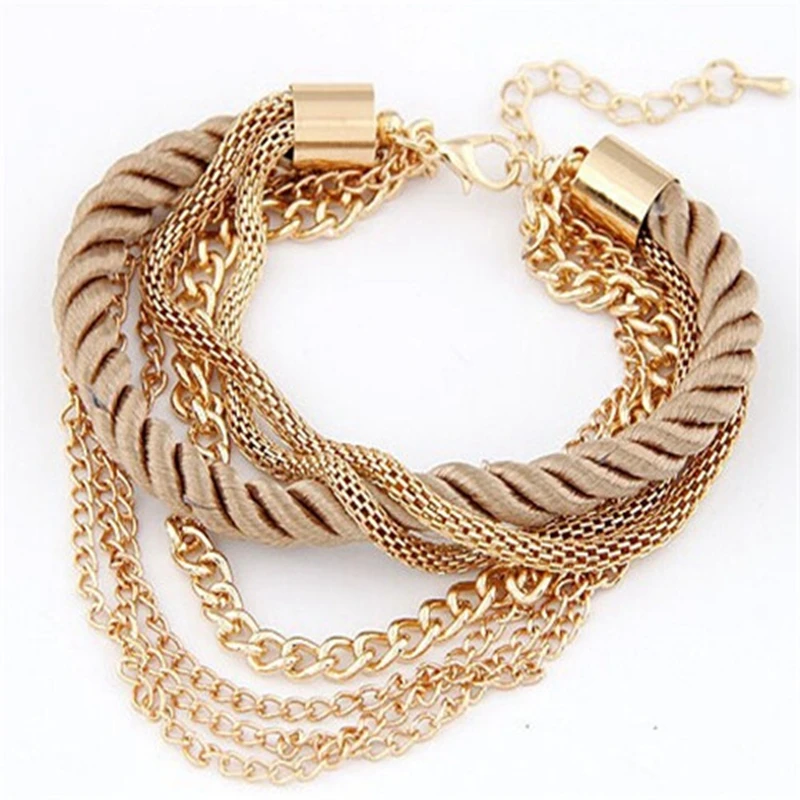 

2019 Fashionable Rope Chain Decoration bracelet women Six Color Hot Selling rose gold bracelet for Wedding Gift
