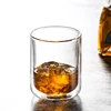 Lead Free Clear Borosilicate Round Double Wall Whisky Glass Cup