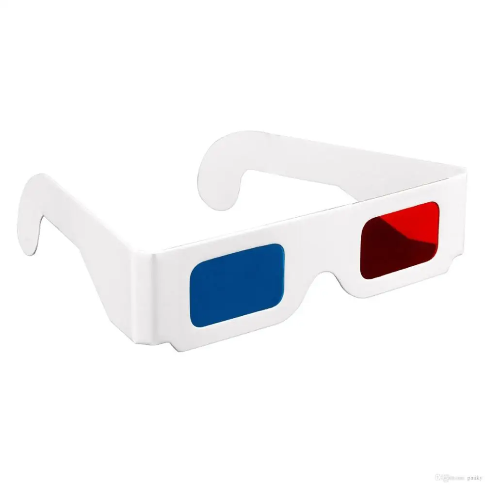 

Wholesales Red/Blue 3D Glasses, (red/Cyan) with Plain White Frames for Promotion, Customized color