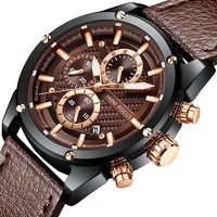 

2019 New Mini Focus Men's Quartz watch Fashion&Casual Watch Leather Strap Business Watch Luminous Hand Auto Date
