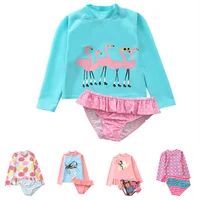 

Wholesale Cartoon Printing Long Sleeve Kids Swimsuit Sun Protection Children Swimwear
