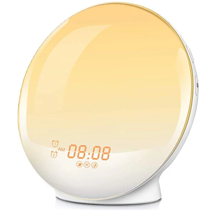 

Hot Selling Smart WIFI Nature Simulating Sunrise Alarm Clock Digital LED Wake Up Lamp Light Clock