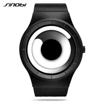 

SINOBI Men Watches Fashion Vortex Concept Quartz Watch Mens Style Stainless Steel Band Modern Unique Creative Dial Wrist Watches