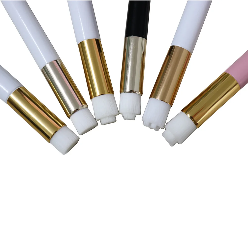 

Wholesale private logo flat cleaning gold brush eyelash cleansing