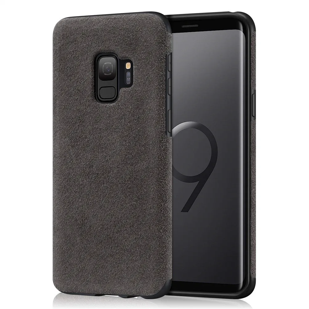 

Laudtec Luxury Slim Case Made of Alcantara for Samsung Galaxy S9 Case Mobile Phone Cover, Black;gray