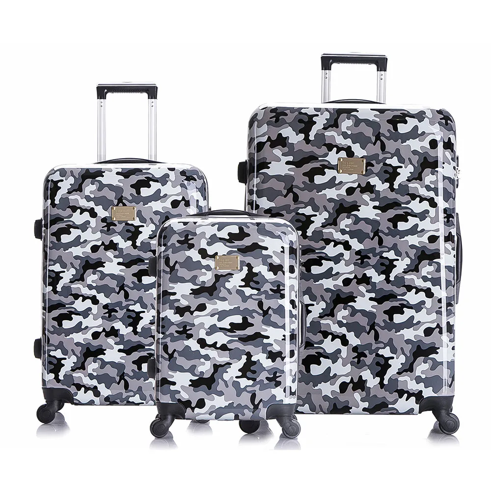 

Custom 3PCS Luggage Set wheeled camouflage abs printed hard shell luggage, Customized