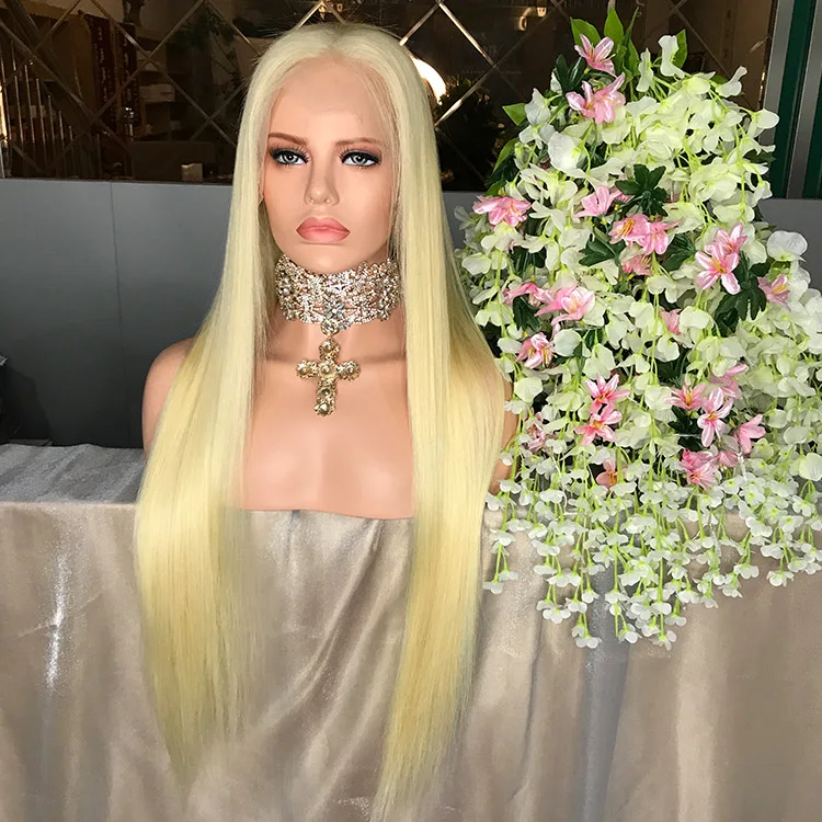 

SHY 180% Density Full Lace Wig 28 Inch Very Long Straight 8A Grade Blonde Human Hair Wigs Middle Part For White Woman