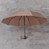 Foldable auto open and close umbrella with metal stick and 10 ribs