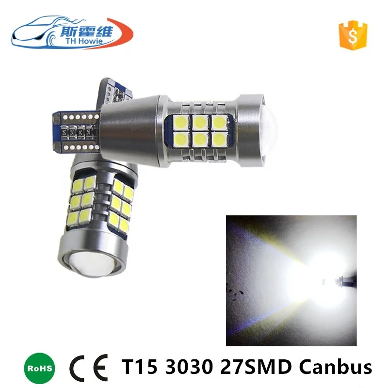 T15 W16W Led Bulb HD Lens 3030 Chip 27smd Super Bright Canbus Car Reverse Lights Tail Brake Lamp No Error Auto Turn Signal Light