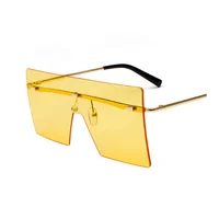 

Wholesale Colorful Rimless Oversized Square Frame Cheap sunglasses 2019