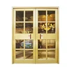 YC Aluminum password lock double door tempered glass main entrance door