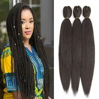 

Pre braided synthetic hair wholesale women 90g Pre Stretched Jumbo Yaki Synthetic Crochet Braiding Hair Extension