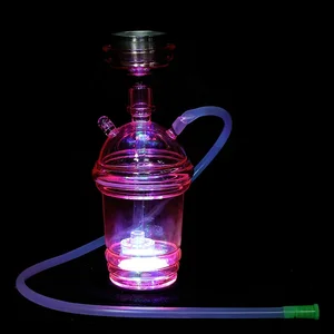 Image of mini size portable mixed color acrylic led cup hookah