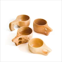 

solid Nordic wooden sake egg kuksa milk coffee water tea cup mug with handle