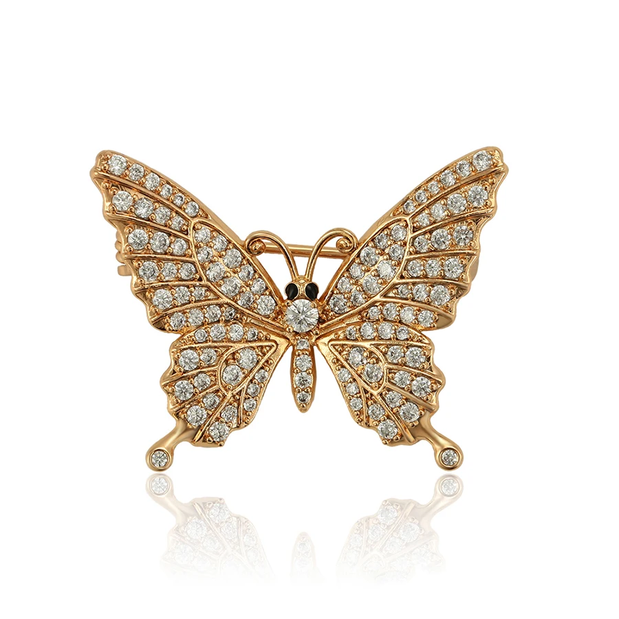 

brooches-150 Xuping fashion gold women jewelry butterfly shaped rhinestone brooch