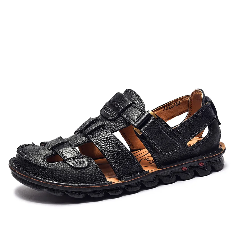 

Summer antiskid and wear resistance men leather sandals