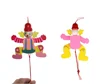 cartoon clown toys wooden pull string doll toys
