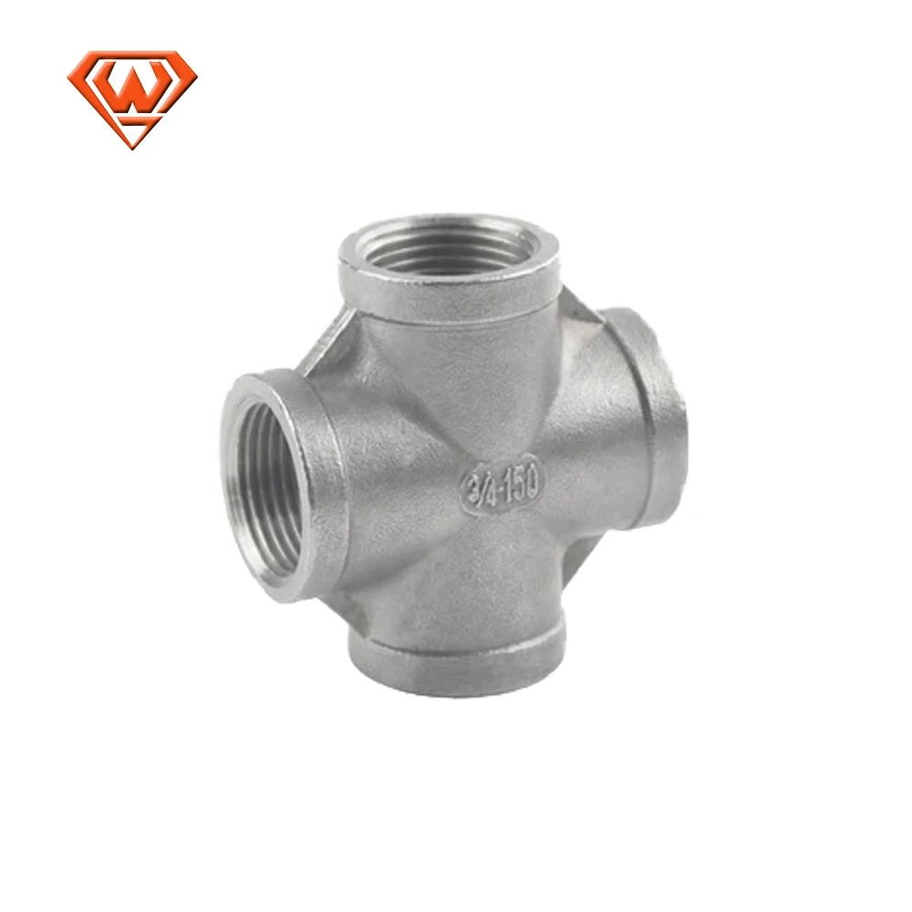 

Stainless Steel Four-way Cross Pipe Fitting  304 316, Silver