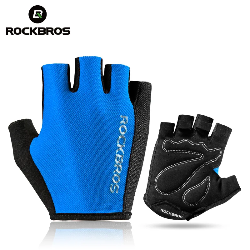 

CBR S099 Fitness Slip-on Sponge Pad Shockproof Anti Slip Bicycle Bike Cycling Cycle Racing Half Finger Sweatproof Sports Gloves, Blue, gray