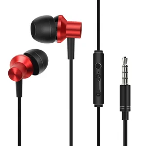 3.5Mm Jack Metal Earphone Bass Stereo Sports Headphones Hands-Free Game Wired Headset